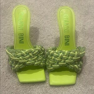 Gianni Bini Women's Neon Green Braided Mules